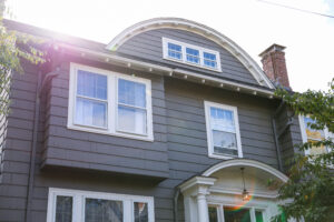 Dark gray exterior house paint
